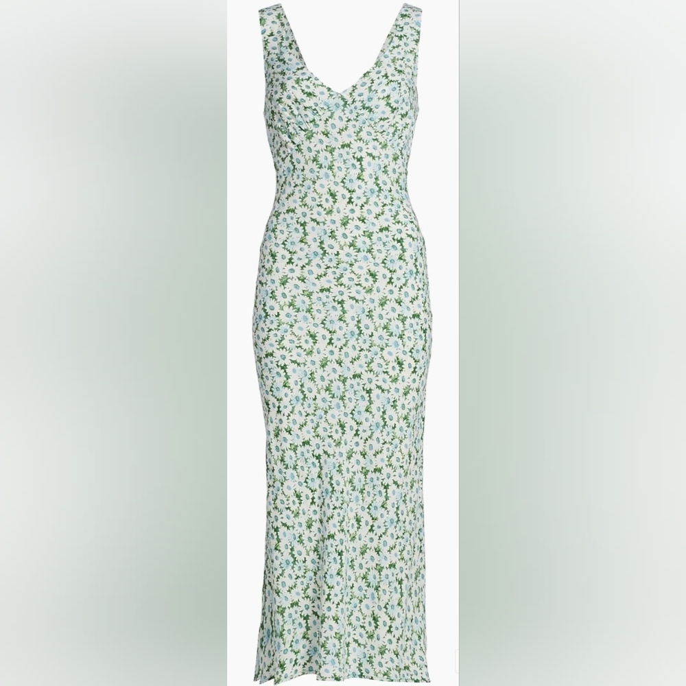 Reformation NWT Green Floral Midi Dress Sz XL
